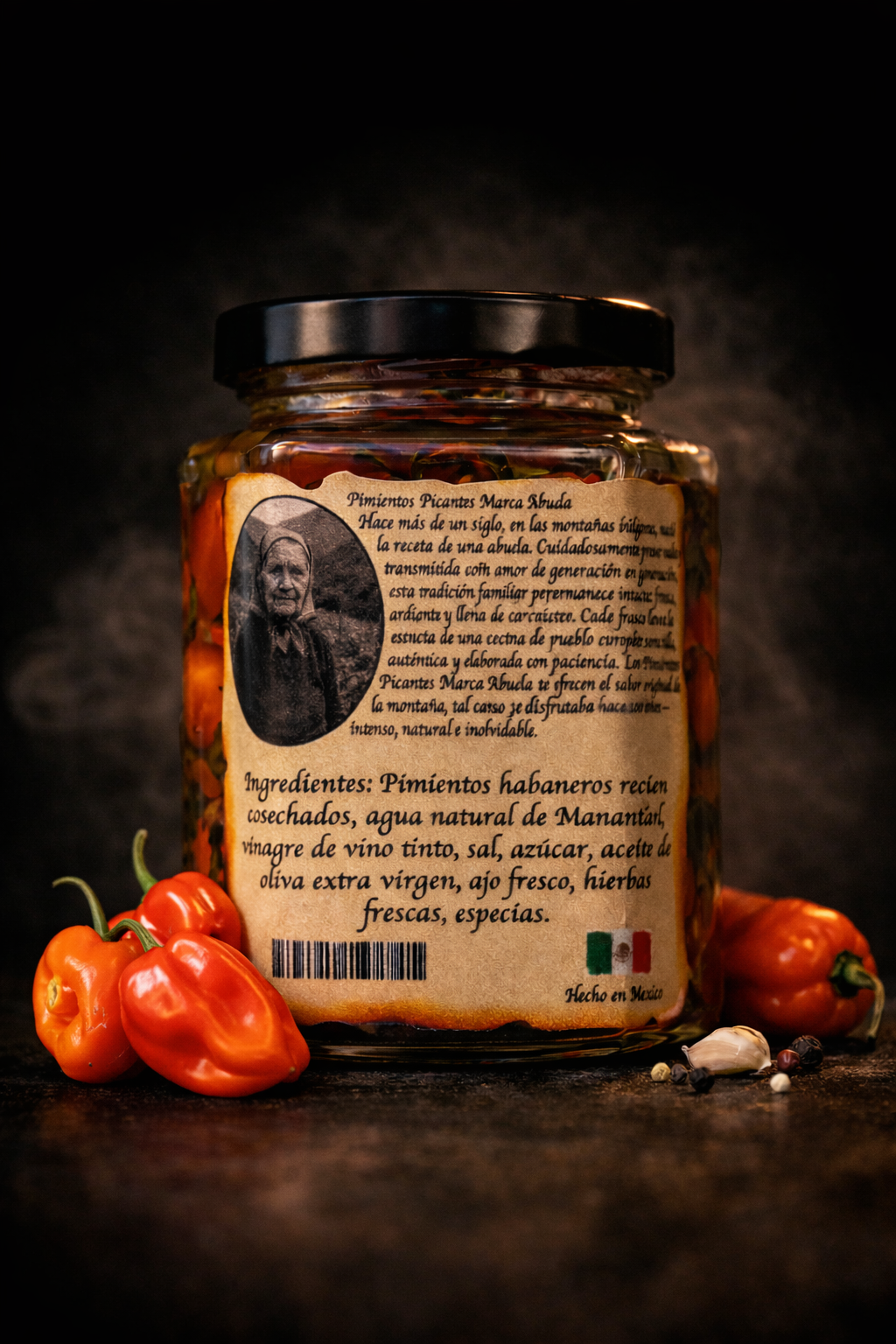 Habaneros asados enteros