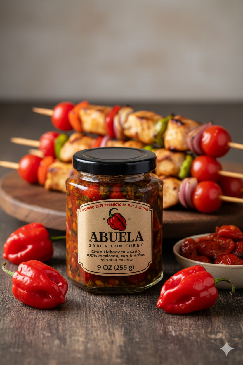 Habaneros asados enteros